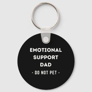 Mens Funny Emotional Support Dad Dog Owner Keychain