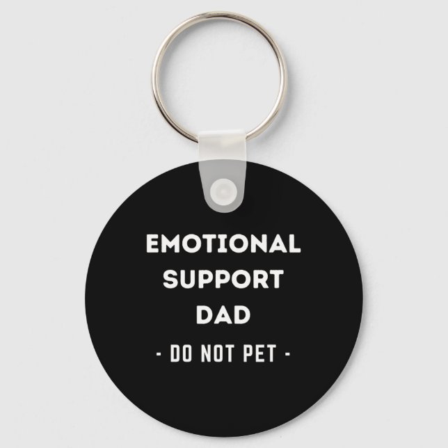 Mens Funny Emotional Support Dad Dog Owner  Keychain (Front)
