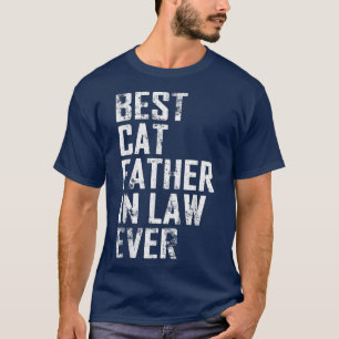 Mens Funny Father Day Best Cat Father In Law Ever T-Shirt
