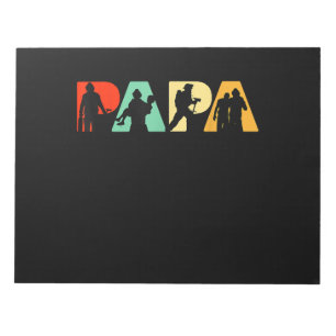 Mens Funny Fathers Day Gift  Funny Firefighter Dad Notepad