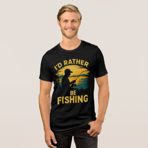 Mens funny fishing Tri-Blend shirt