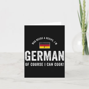 Mens Funny German Food Chef Flag Cute Cooking Flag Card