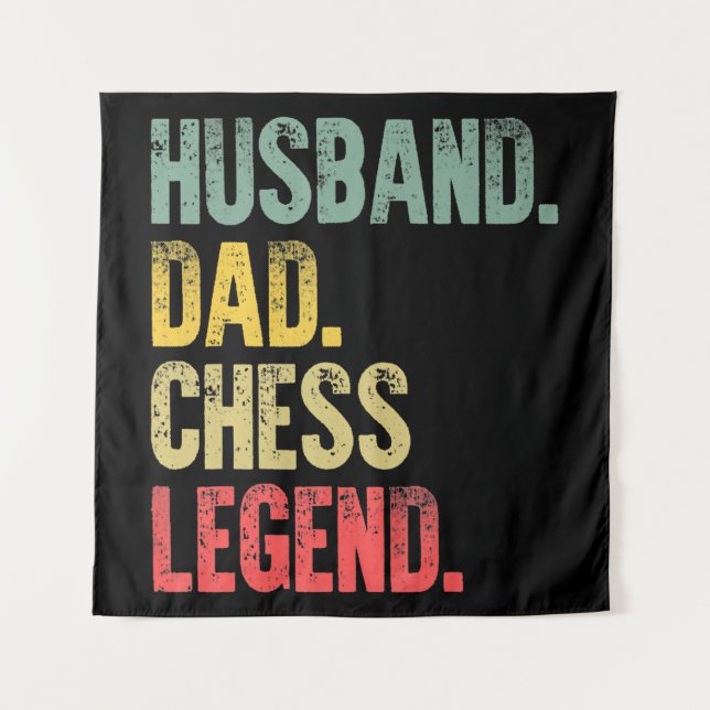 Mens Funny Gift Husband Dad Chess Legend Tapestry (Front)
