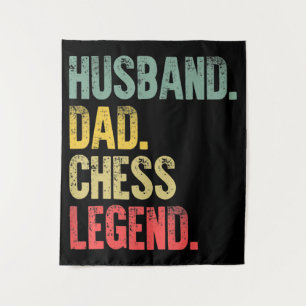 Mens Funny Gift Husband Dad Chess Legend Tapestry