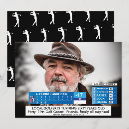 Mens Funny 🏌️♂Golf News 40th 50th 60th Birthday Invitation