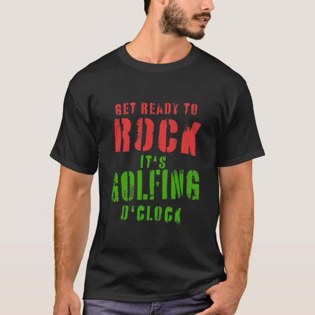 Mens Funny Golfing Gift for Whiskey Lovers Who T-Shirt (Front)