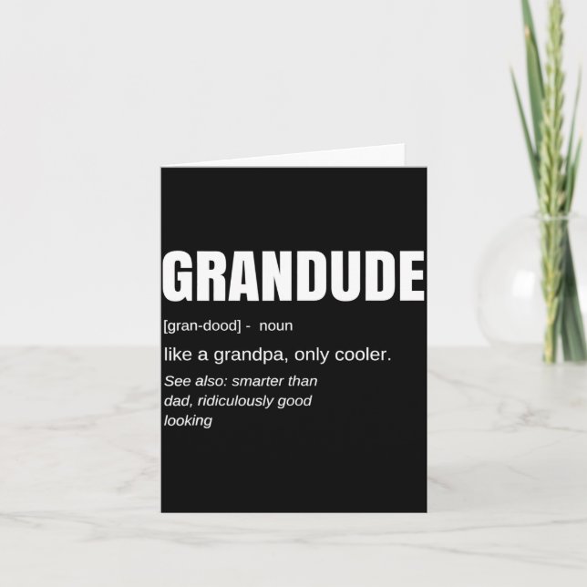 Mens Funny Grandude Cool Grandpa Novelty  Card (Front)