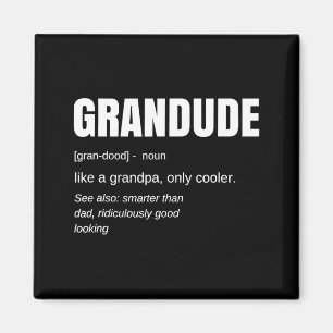 Mens Funny Grandude Cool Grandpa Novelty  Magnet