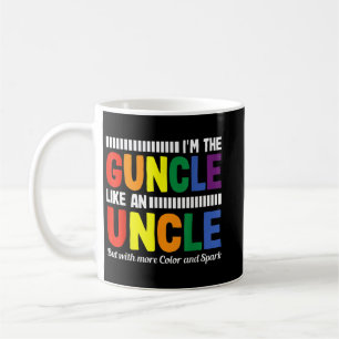 Mens Funny Guncle Gay Uncle Pride Colour Rainbow Coffee Mug