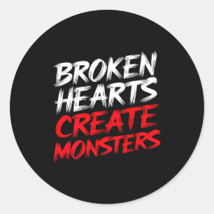Mens Funny Gym Saying Valentine's Broken Hearts Mo Classic Round Sticker