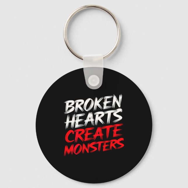 Mens Funny Gym Saying Valentine's Broken Hearts Mo Keychain (Front)