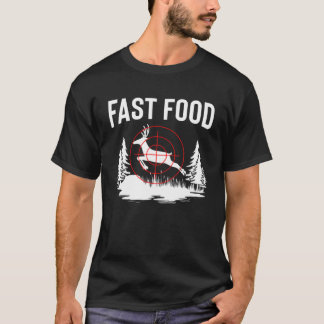 Mens Funny I Like Fast Food Camoflage Deer Hunting T-Shirt