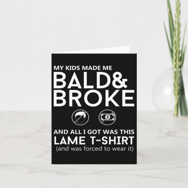 Mens Funny Ld Head And Broke Shirt Hair Loss Guy  Card (Front)