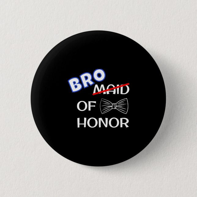 Mens funny man wedding matching bachelor party bro 2 inch round button (Front)