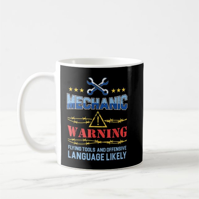 Mens Funny Mechanic Flying Tools I Motorcycle Repa Coffee Mug (Left)