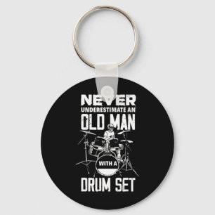 Mens Funny Never Underestimate An Old Man With A D Keychain