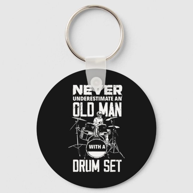 Mens Funny Never Underestimate An Old Man With A D Keychain (Front)