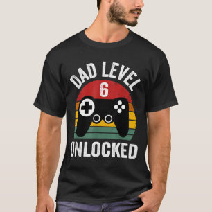 Mens Funny New Dad Shirt Dad Level 6 Unlocked For