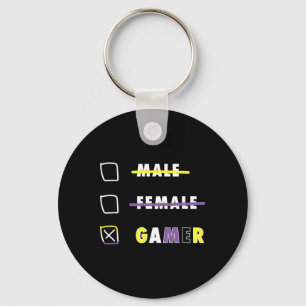 Mens Funny Nonbinary Gamer En  Keychain