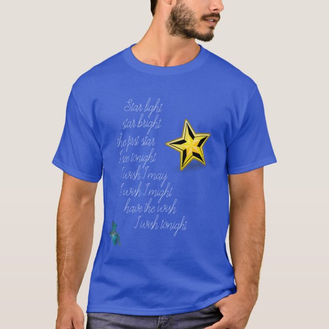 Mens Funny Novelty WISH STAR LIGHT STAR BRIGHT T-Shirt (Front)