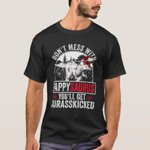 Mens Funny Pappy Dinosaurs Lover Dad Father's Day T-Shirt