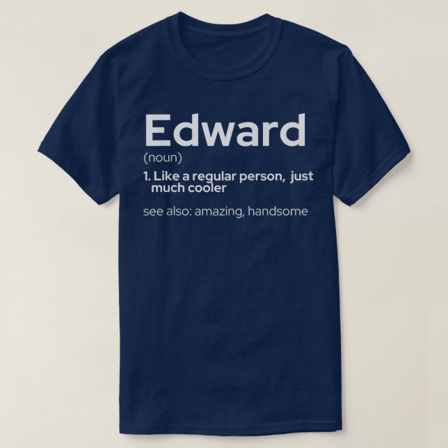 Mens Funny Personalized First Name Edward  T-Shirt (Design Front)