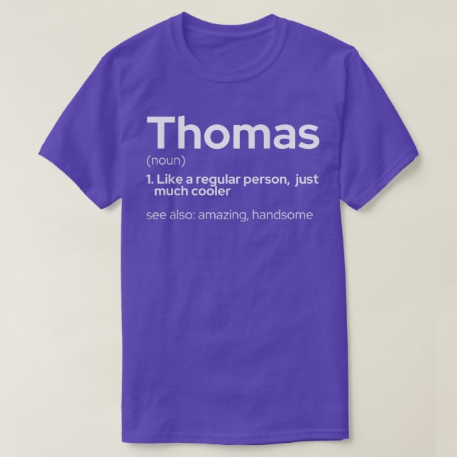 Mens Funny Personalized First Name Thomas  T-Shirt (Design Front)