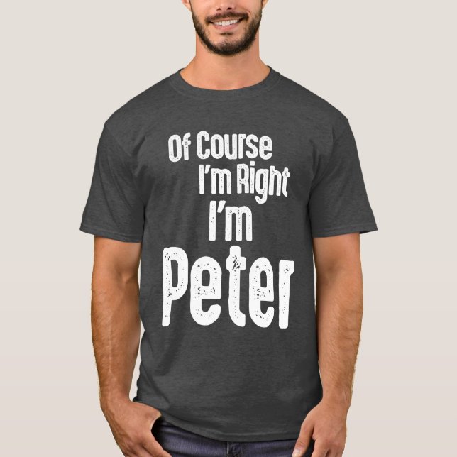Mens Funny Personalized Name Peter T-Shirt (Front)