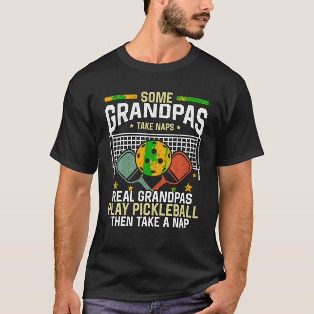 Mens Funny Pickleball Design for Men Grandpa Pickl T-Shirt (Front)
