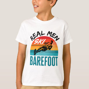 Mens Funny Refoot Water Skiing Skier Real Men Ski  T-Shirt