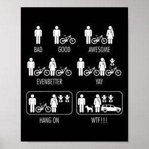 Mens Funny Riding Mtb Mountain Bike Status Poster