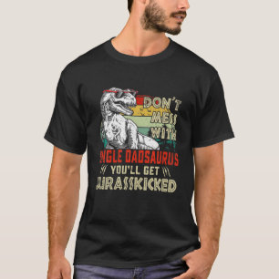 Mens Funny Single Dadsaurus Dinosaur T Rex Vintage T-Shirt