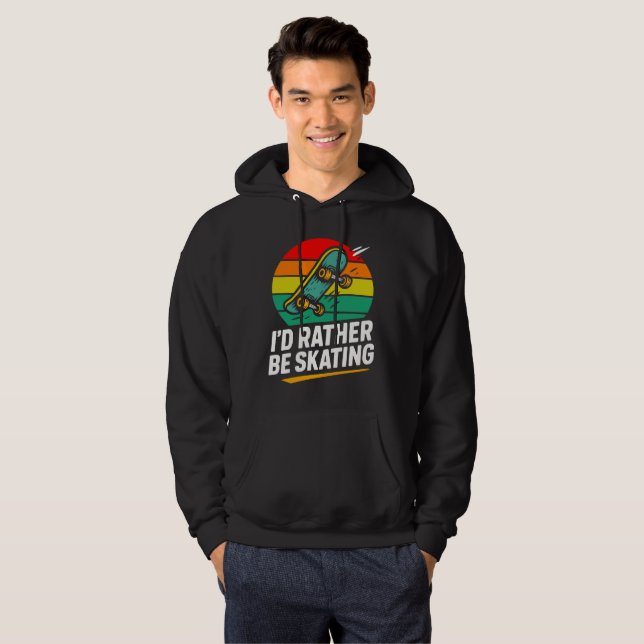 Mens funny skateboarding  hoodie (Front Full)