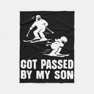 Mens Funny Skiing T Shirt - Got Ped By My Son Fleece Blanket