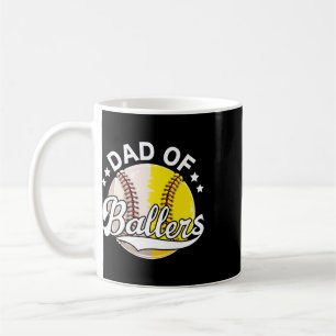 Mens Funny Softball Dad Baseball Dad Of Ballers Da Coffee Mug