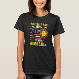 Mens Funny Softball Dad Like A Baseball Dad US Fla T-Shirt