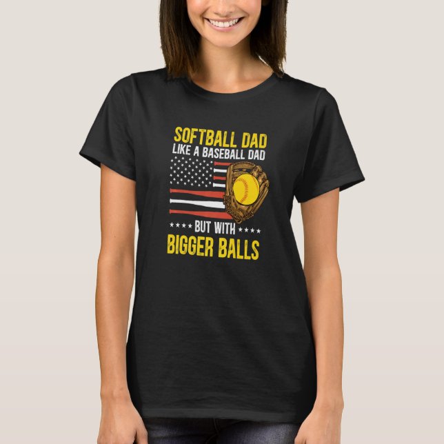 Mens Funny Softball Dad Like A Baseball Dad US Fla T-Shirt (Front)