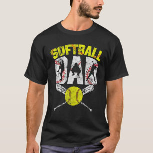 Mens Funny Softball Dad Team Sports Vintage Softba T-Shirt