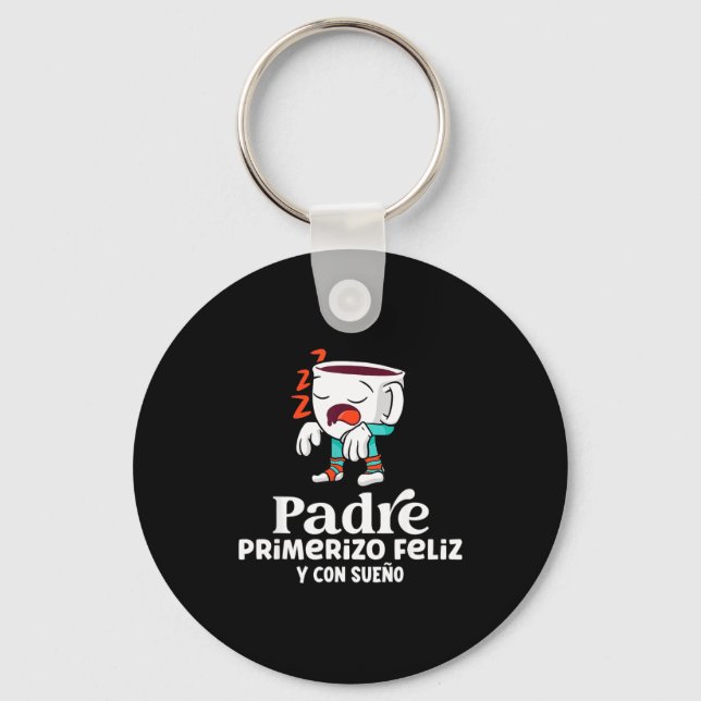 Mens Funny Spanish Announcing Pregnancy Baby New D Keychain (Front)