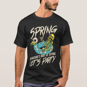 Mens funny spring break vacation skeleton hand T-Shirt