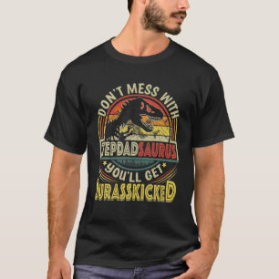 Mens Funny Stepdad Rex Saurus Father's Day Christm T-Shirt