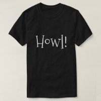 Men's Funny Text Howl! Black