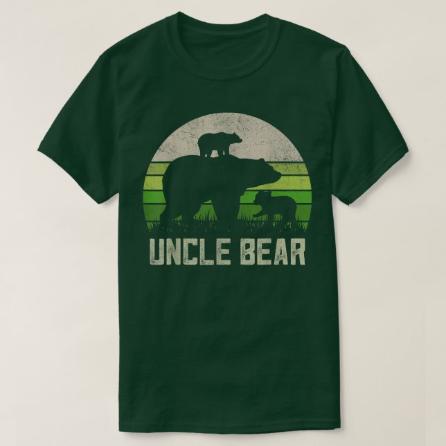 Mens Funny Uncle Bear Shirts From Niece & Nephew,  (Design Front)