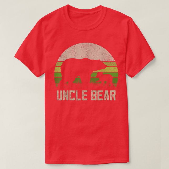 Mens Funny Uncle Bear Shirts From Niece & Nephew,  (Design Front)