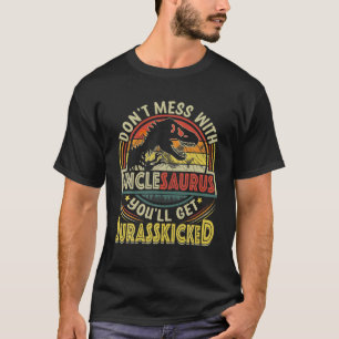 Mens Funny Uncle Rex Saurus Father's Day Christmas T-Shirt