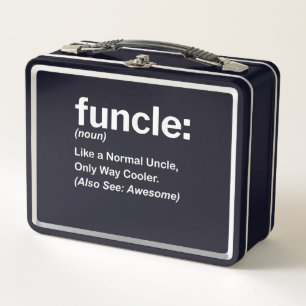 Mens Funny Uncle Shirt Mens Funcle Definition Gift Metal Lunch Box