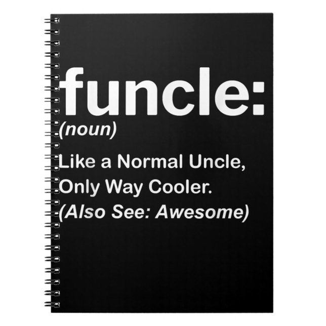 Mens Funny Uncle Shirt Mens Funcle Definition Gift Notebook (Front)