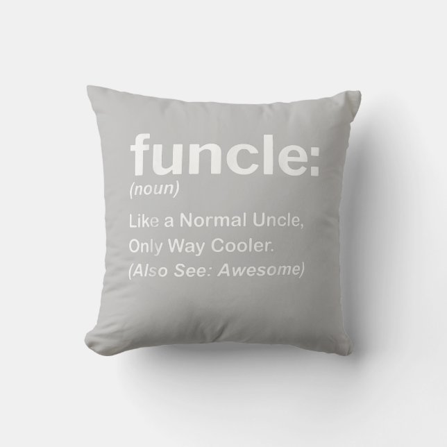 Mens Funny Uncle Shirt Mens Funcle Definition Gift Throw Pillow (Front)