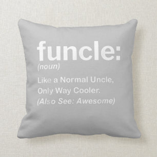 Mens Funny Uncle Shirt Mens Funcle Definition Gift Throw Pillow
