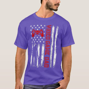Mens Funny Video Game Dad American Flag Retro Men T-Shirt
